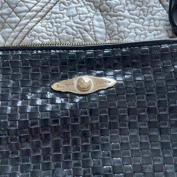 Elliott LUCCA Black Cow-Leather Braided Small Shoulder Bag - Picture 4 of 10